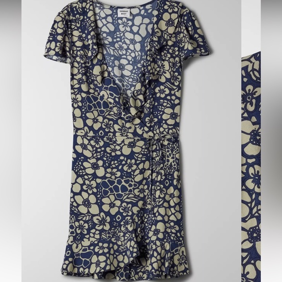 Sunday Best Floral Mini Dress in Black and Cream - Picture 2 of 4